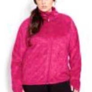 FLEECE JACKET, RAZZLEBERRY (Pink), SIZE 4X, ZIP FRONT, POCKET, HIGH COLLAR, THUM